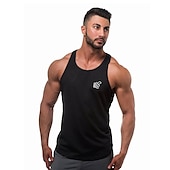 halpa Juoksupaidat ja tanktopit-Miesten Juoksutoppi Treenitoppi Hihaton Topit Puuvilla Hengittävä Pehmeä Nopea kuivuminen Kunto Kuntosaliharjoitus Aktiivinen koulutus Urheiluasut Urheiluvaatteet Yhtenäinen Musta Punainen Sininen