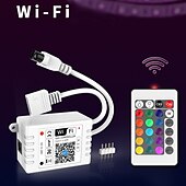 رخيصةأون قواعد ومثبتتات المصابيح-zdm wifi اللاسلكية led تحكم ذكي يعمل مع نظام الروبوت و ios الهاتف المحمول التطبيق مجانية ل rgb led ضوء 5 فولت إلى 28 فولت dc 4a يأتي مع واحد 24 مفاتيح التحكم عن بعد