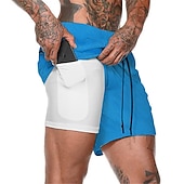 cheap Mens Active Shorts-Men&#039;s Sports Outdoor Athletic Breathable Quick Dry Moisture Wicking 2 in 1 with Phone Pocket Liner Solid Colored Activewear Dark Grey Black Stretchy