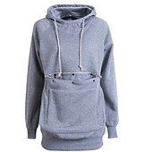 cheap Dog Travel Essentials-Big Kangaroo Pouch Hoodie Women Pet Pocket Hoodie Sweatshirt Dog Cat Carry Pocket Hooded Pullover Sportswear