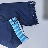 halpa Miesten vaatesarjat-BOESTALK Miesten Lyhythihainen Triathlon Tri -puku Kesä Spandex Vihreä / Keltainen Taivaan sininen Sininen Raita Tilkkutäkki Pilkku Pyörä Liikunta-asut Hengittävä Anatominen tyyli Nopea kuivuminen