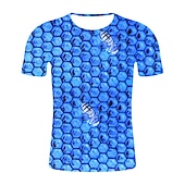 お買い得  男の子の3Dビジョンと幾何学-男の子 3D カラーブロック 3D印刷 Tシャツ 半袖 3Dプリント 夏 スポーツ ストリートファッション ベーシック ポリエステル レーヨン 子供 3〜12年 アウトドア 日常 屋内