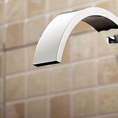 voordelige Met meerdere gaten-badkamer wastafelkraan - draaibaar / wijdverspreid / waterval chroom badrandcombinaties twee handgrepen drie gatenbadkranen