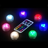 cheap Underwater Lights-Mini Submersible LED Lights RGB Underwater Candle Lamp IP68 Dimmable for Aquarium Vase Pond Swimming Pool Garden Party Bathtub with Remote Control