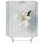baratos Cortinas de Banho-Toalha de Chuveiro de Tecido Impermeável 180cm*180cm (70&quot;*70&quot;) com Ganchos Bonito Impresso Digital Splash d&#039;água para Decoração de Banheiro Cortinas Liner para Banheira Coberta