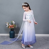 ieftine Costume pentru fete-Săptămâna Cărții 2026 Regina Zăpezii Înghețat Îngheţat Prințesă Rochii Rochie de fete cu flori Crăciun rochie de vacanță for Fete Copilului Crăciun Nuntă Invitat la nunta