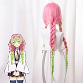 cheap Anime Wigs-mitsuri kanroji cosplay Demon Slayer: Kimetsu no Yaiba Kanroji Mitsuri Cosplay Wigs Women&#039;s Braid 40 inch Heat Resistant Fiber Plaited Pink Adults&#039; Anime Wig Halloween Wig