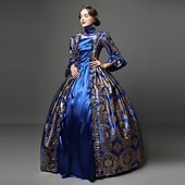 preiswerte Kleider-Rokoko Viktorianisch Cocktailkleid Lange Länge Kleid Partykostüm Maskerade Übergröße Normal Gedicht Übergrössen Ballkleid Kostüm Damen königlich Party Abschlussball Karneval von Venedig Kleid