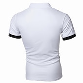olcso Férfi klasszikus póló-Férfi Teniszing POLO trikó Munka Üzleti Gallér Polo gallér Rövid ujjú Utcai sikk Alap Grafika Pöttyös Nyomtatott Normál Fekete Fehér Bor Sötétkék Medence Narancssárga Teniszing