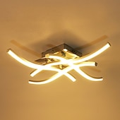 cheap Flush Mounts &amp; Semi Flush Mounts-4-Light Ceiling Light LED Wave Design Modern Metal Bedroom Office Dining Room 85-265V