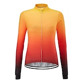 abordables Maillots pour femmes-Femme Maillot Velo Cyclisme manche longue Cyclisme Maillot Top avec 3 poches arrière VTT Vélo tout terrain Vélo Route Résistant aux UV Respirable Séchage rapide Poche arrière Jaune Rose Bleu Roi