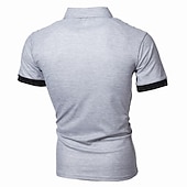 olcso Férfi klasszikus póló-Férfi Teniszing POLO trikó Munka Üzleti Gallér Polo gallér Rövid ujjú Utcai sikk Alap Grafika Pöttyös Nyomtatott Normál Fekete Fehér Bor Sötétkék Medence Narancssárga Teniszing