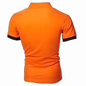 olcso Férfi klasszikus póló-Férfi Teniszing POLO trikó Munka Üzleti Gallér Polo gallér Rövid ujjú Utcai sikk Alap Grafika Pöttyös Nyomtatott Normál Fekete Fehér Bor Sötétkék Medence Narancssárga Teniszing
