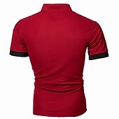 olcso Férfi klasszikus póló-Férfi Teniszing POLO trikó Munka Üzleti Gallér Polo gallér Rövid ujjú Utcai sikk Alap Grafika Pöttyös Nyomtatott Normál Fekete Fehér Bor Sötétkék Medence Narancssárga Teniszing