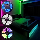 abordables Contrôle à distance-LOENDE 3x5M bandes lumineuses LED Ruban LED Flexibles Ensemble de Luminaires 900 LED 2835 SMD 8mm 1 set RGB Noël Nouvel An Créatif Découpable Décorative 12 V  Auto-Adhésives
