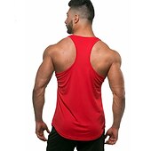 halpa Juoksupaidat ja tanktopit-Miesten Juoksutoppi Treenitoppi Hihaton Topit Puuvilla Hengittävä Pehmeä Nopea kuivuminen Kunto Kuntosaliharjoitus Aktiivinen koulutus Urheiluasut Urheiluvaatteet Yhtenäinen Musta Punainen Sininen