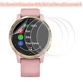 זול מגני מסך לשעונים חכמים-[3 חבילות] שעון מגן מסך מותאם ל גרמין Vivosmart 4 Venu גרמין אקטיב גרמין Vivoactive 4 Vivoactive 4S מגני מסך לפרטיות חדות גבוהה HD בולם זעזועים TPU אביזרי שעון