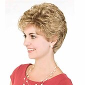 cheap Older Wigs-Synthetic Wig Curly Matte Short Bob Wig Short Light golden Synthetic Hair 6 inch Women&#039;s Best Quality curling Fluffy Blonde