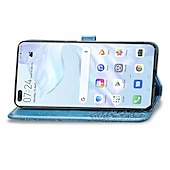 お買い得  その他のスマホケース-電話 ケース 用途 Huawei P40 P40 Pro P40ライト ウォレットカードケース スタンド付き フリップ ウォレット フラワー TPU PUレザー
