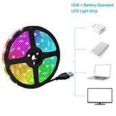 お買い得  リモコンコントロール-2m 6.6ftrgbストリップライト60leds 5050 smd24keysリモートコントローラーrgbホワイトクリスマス新年バックライト防水usbパワード装飾