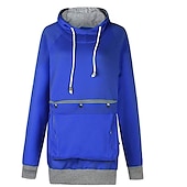 cheap Dog Travel Essentials-Big Kangaroo Pouch Hoodie Women Pet Pocket Hoodie Sweatshirt Dog Cat Carry Pocket Hooded Pullover Sportswear