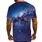 abordables Camisetas 3D-Hombre Graphic 3D Cielo estrellado Camiseta Tee Camisetas divertidas Manga Corta Camiseta Impresión 3D Escote Redondo Camisa Vintage Básico Casual Diario Amarillo Rojo Azul Piscina Ropa S M L XL 2XL