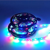 cheap USB Strip Lights-LED Strip Lights (2x5M)10M 32.8ft 2835 RGB 600LEDs 8mm Strips Lighting Flexible Color Changing with 44 Key IR Remote Ideal for Home Kitchen Christmas TV Back Lights DC 12V
