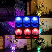 cheap Underwater Lights-Mini Submersible LED Lights RGB Underwater Candle Lamp IP68 Dimmable for Aquarium Vase Pond Swimming Pool Garden Party Bathtub with Remote Control