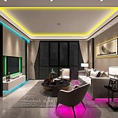 Недорогие Дистанционное управление-светодиодные ленты rgb 10m 32.8ft рождество tiktok tv подсветка 600 светодиодов гибкое изменение цвета smd 2835 с контроллером 44 клавиш источник питания 100-240 в для домашней спальни кухня