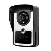 cheap Video Door Phone Systems-Wired 7 Inch Hands-free 800*480 Pixel Two To Three Video Doorphone Intercom System With Infrared Night Vision Camera