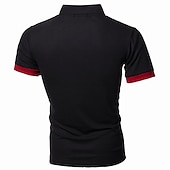 olcso Férfi klasszikus póló-Férfi Teniszing POLO trikó Munka Üzleti Gallér Polo gallér Rövid ujjú Utcai sikk Alap Grafika Pöttyös Nyomtatott Normál Fekete Fehér Bor Sötétkék Medence Narancssárga Teniszing