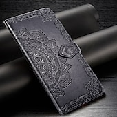 お買い得  その他のスマホケース-電話 ケース 用途 Huawei P40 P40 Pro P40ライト ウォレットカードケース スタンド付き フリップ ウォレット フラワー TPU PUレザー