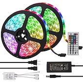 baratos Controlo Remoto-10m 32.8ft led strip light conjuntos de luz regulável rgb mudança de cor 600 leds 5050 smd controle remoto ip44 para decoração de festa em casa diy