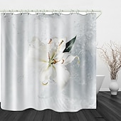 baratos Cortinas de Banho-Toalha de Chuveiro de Tecido Impermeável 180cm*180cm (70&quot;*70&quot;) com Ganchos Bonito Impresso Digital Splash d&#039;água para Decoração de Banheiro Cortinas Liner para Banheira Coberta