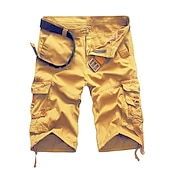olcso Klasszikus-Férfi Rövidnadrágok Camo Shorts Planinarske kratke hlače Többzsebes Sima Álcázás Térdhossz Utcai sikk Fekete Katonai zöld Mikroelasztikus