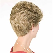 cheap Older Wigs-Synthetic Wig Curly Matte Short Bob Wig Short Light golden Synthetic Hair 6 inch Women&#039;s Best Quality curling Fluffy Blonde