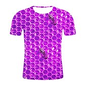 お買い得  男の子の3Dビジョンと幾何学-男の子 3D カラーブロック 3D印刷 Tシャツ 半袖 3Dプリント 夏 スポーツ ストリートファッション ベーシック ポリエステル レーヨン 子供 3〜12年 アウトドア 日常 屋内