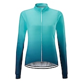 abordables Maillots pour femmes-Femme Maillot Velo Cyclisme manche longue Cyclisme Maillot Top avec 3 poches arrière VTT Vélo tout terrain Vélo Route Résistant aux UV Respirable Séchage rapide Poche arrière Jaune Rose Bleu Roi