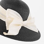 preiswerte Partyhut-Hüte Naturfaser Flachs Fischerhut Strohhut Casual Elegant Mit Schleife Kopfschmuck Kopfbedeckung