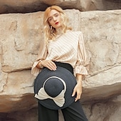 preiswerte Partyhut-Hüte Naturfaser Flachs Fischerhut Strohhut Casual Elegant Mit Schleife Kopfschmuck Kopfbedeckung