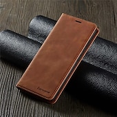 cheap Samsung Cases-Phone Case For Samsung Galaxy S24 S20 Plus S20 Ultra S20 S25 Ultra Full Body Case Leather Flip Flip Card Holder Magnetic Solid Colored PU Leather