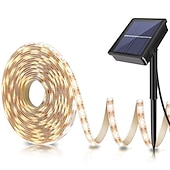 ieftine benzi luminoase impermeabile-Bandă de lumină solară cu LED-uri pentru grădină 5m 16.4ft rezistent la apă alb cald rgb 2835smd terasa de Crăciun balcon scări pergola decor 8mm 150 led-uri