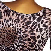 baratos Tops e Conjuntos-Dança Latina Collant / Pijama Macacão Estampa Mulheres Espetáculo Meia Manga Elastano