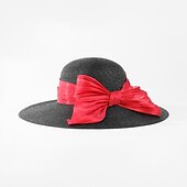 preiswerte Partyhut-Hüte Naturfaser Flachs Fischerhut Strohhut Casual Elegant Mit Schleife Kopfschmuck Kopfbedeckung