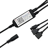 ieftine Baze Lampă &amp; Conectoare-Zdm bluetooth dublu priză led controlor inteligent care funcționează cu aplicația Android și iOS pentru sistem led gratuit, pentru led led rgb vine cu 24 de taste ir telecomandă dc5v-24