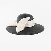 preiswerte Partyhut-Hüte Naturfaser Flachs Fischerhut Strohhut Casual Elegant Mit Schleife Kopfschmuck Kopfbedeckung
