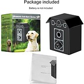 お買い得  犬用トレーニング用品-犬の訓練アンチバークデバイス調整可能な超音波犬のペットアンチバーク自動調整可能な柔軟なインストールが簡単安全プラスチック超音波ペット用