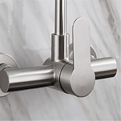 cheap Rotatable-Kitchen Faucet,Stainless Steel Rotatable Wall Mounted Single Handle Two Holes Kitchen Taps with Hot and Cold Switch