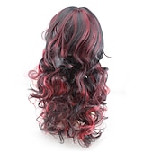 economico parrucca più vecchia-parrucche bionde per le donne parrucca sintetica onda del corpo ondulata con frangetta parrucca parte laterale delle donne capelli sintetici parrucche bionde biondo lungo nero / rosso biondo nero 22