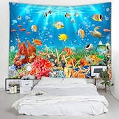 cheap Animal Tapestries-Wall Tapestry Art Decor Blanket Curtain Picnic Tablecloth Hanging Home Bedroom Living Room Dorm Decoration Animal Fish Underwater World